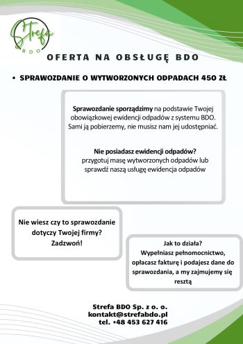 sprawozdanie o wytworzonych odpadach